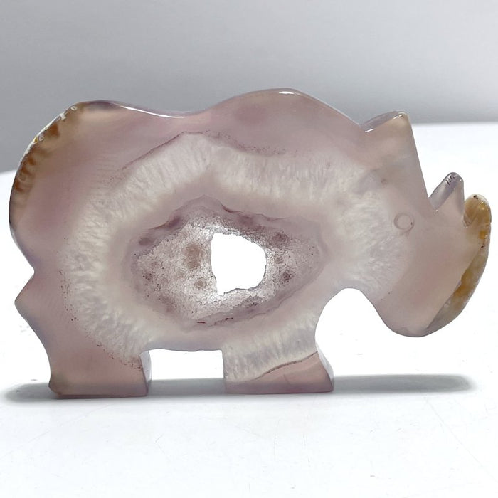 10 Pieces Geode Druzy Agate Rhino Carving