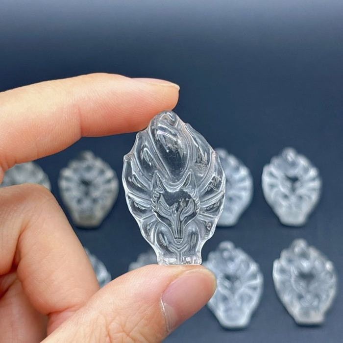 10 Pieces High Quality Clear Quartz Nine-tailed Foxes Carving