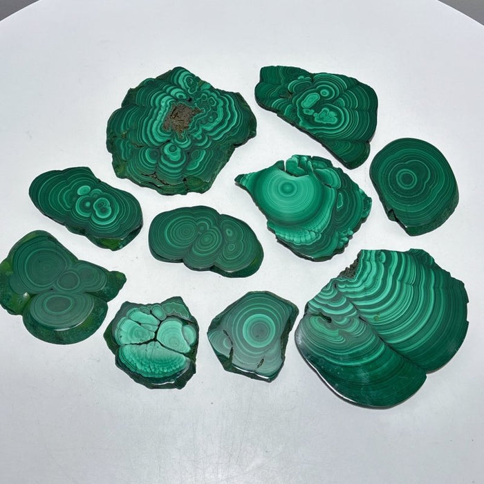 10 Pieces Polished Malachite Slab
