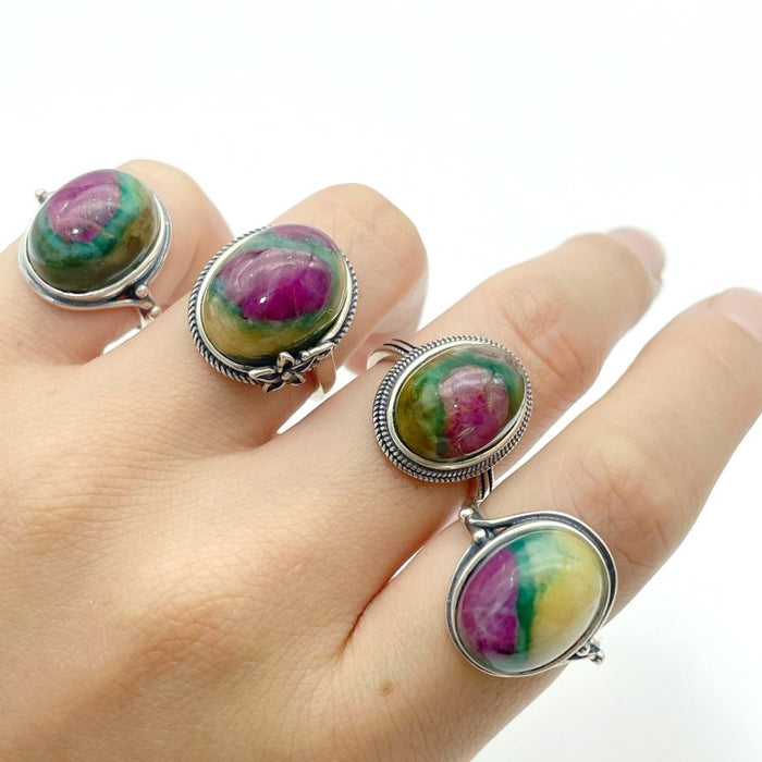 10 Pieces S925 Different Styles Ruby In Kyanite Ring