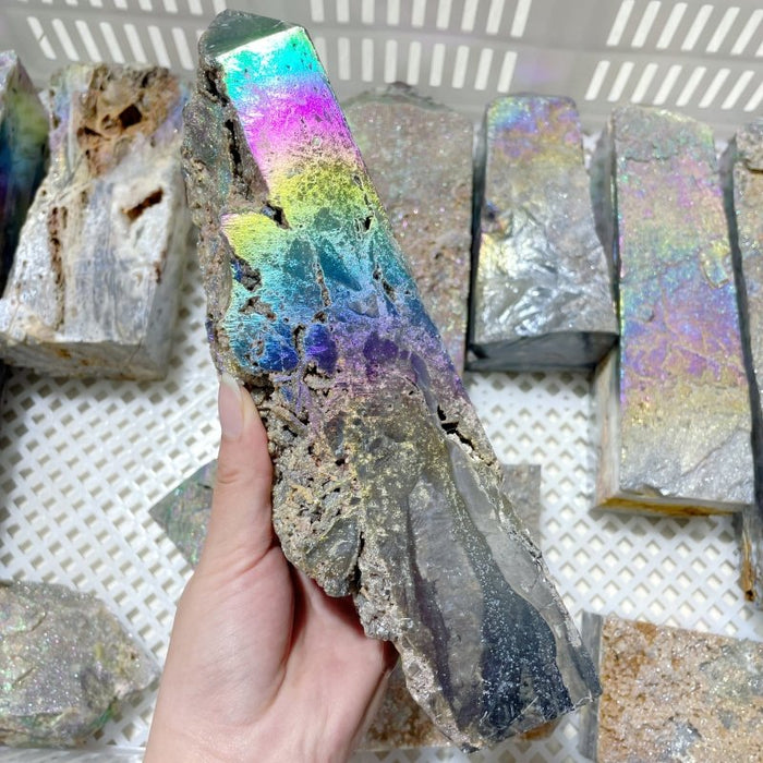 11 Pieces Large Aura Sphalerite Tower Points Closeout