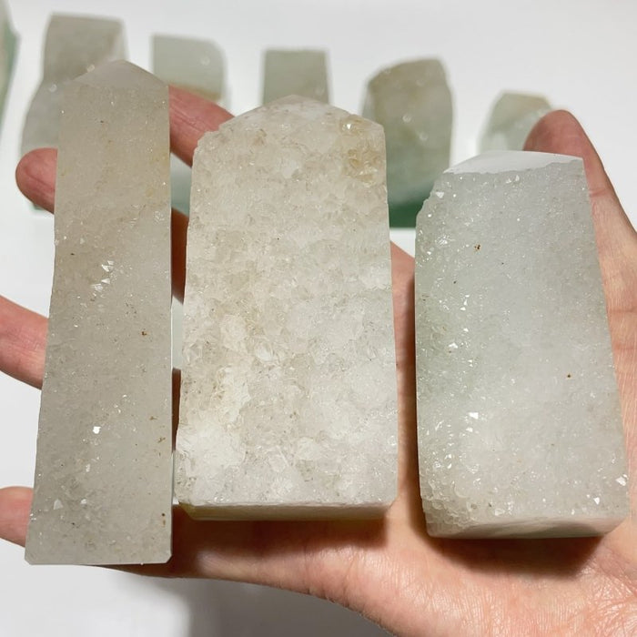 12 Pieces Fluorite Geode Druzy Tower Points