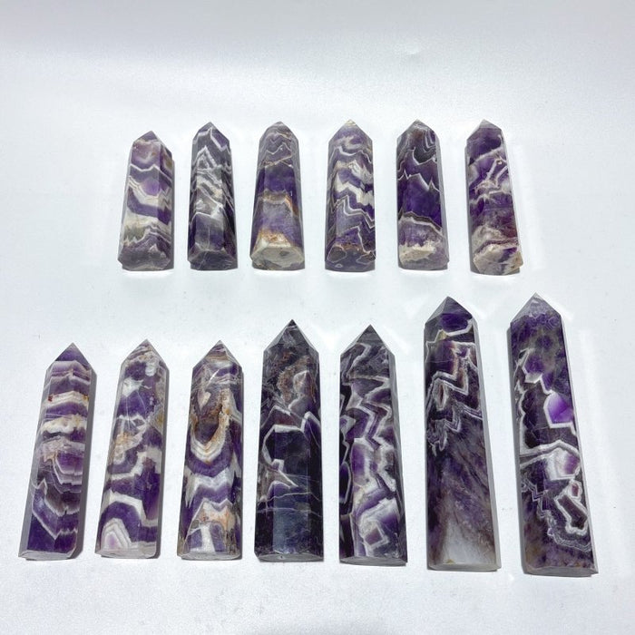 13 Pieces High Quality Chevron Amethyst Tower Points