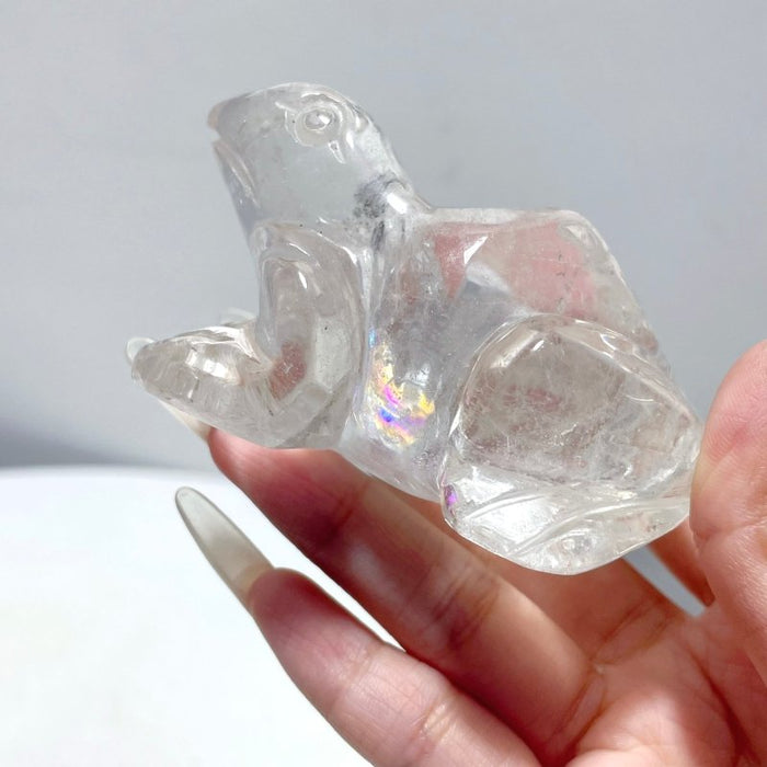 14 Pieces Clear Quartz Frog Carving