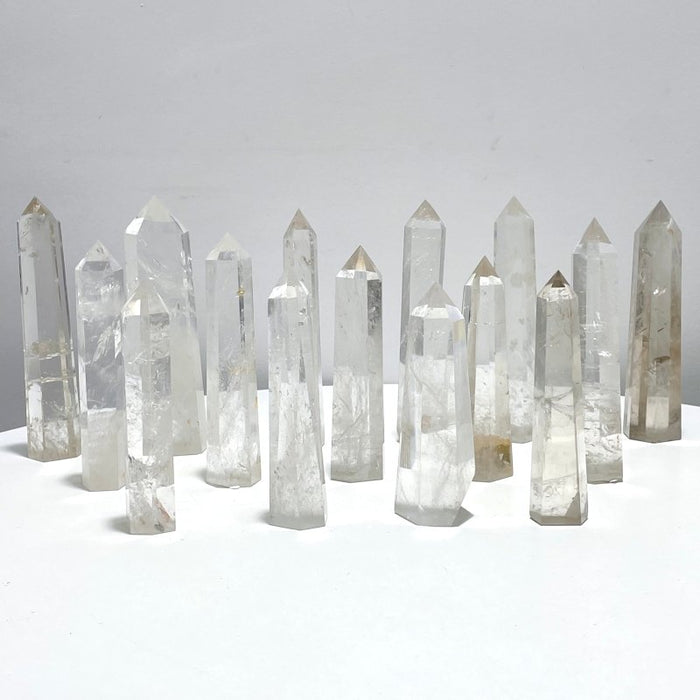 15 Pieces 5.2-6.7in Fat Clear Quartz Tower