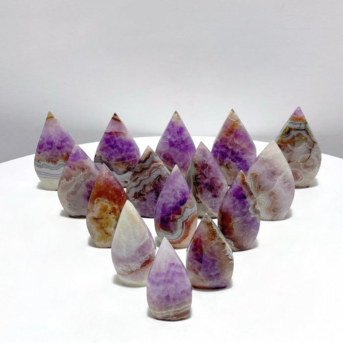 15 Pieces Beautiful Amethyst Mixed Striped Agate Arrow Head
