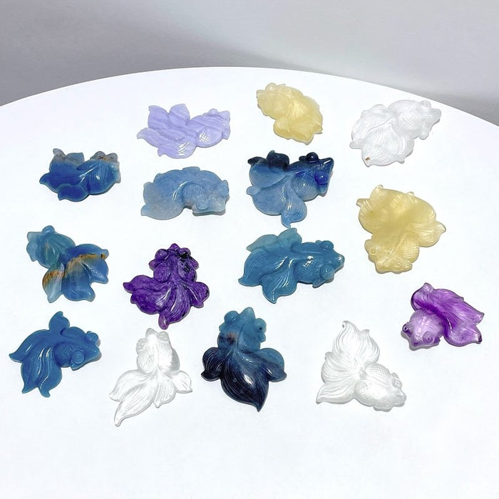 15 Pieces Goldfish Carvings - Different Materials