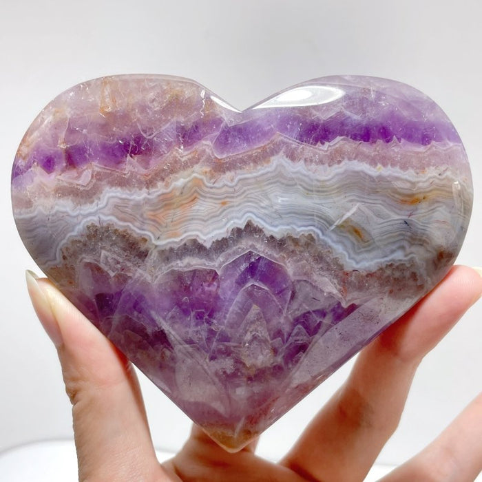 16 Pieces Amethyst Mixed Stripe Agate Heart