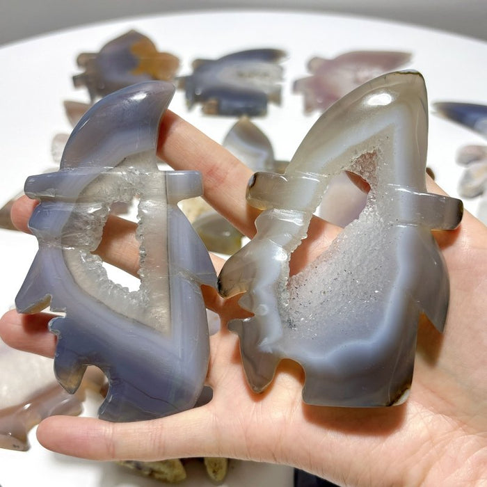16 Pieces Geode Druzy Agate Geode Wizard Carving