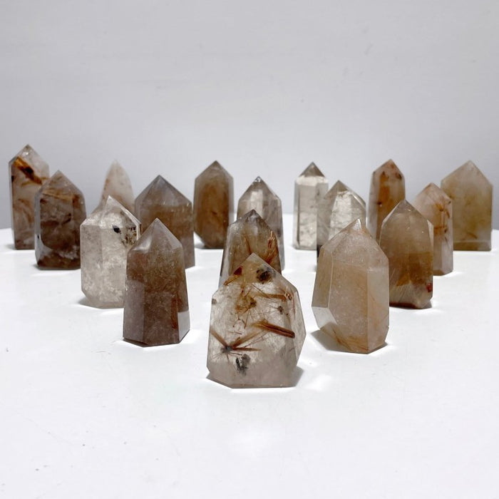 17 Pieces Gold Rutilated Quartz Points 2.2-3.6in