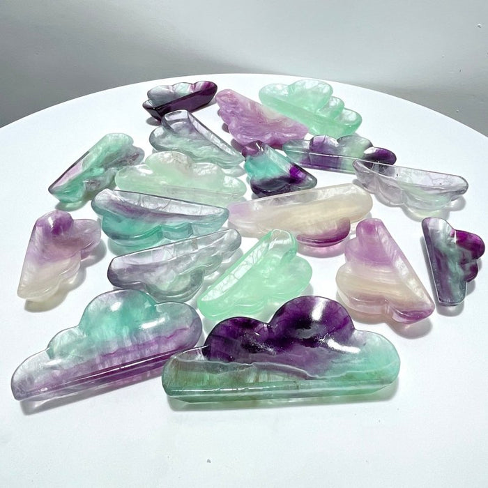 18 Pieces Colorful Fluorite Clouds Shallow Bowl
