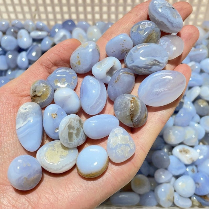 Blue Chalcedony Tumbled Gravel Wholesale