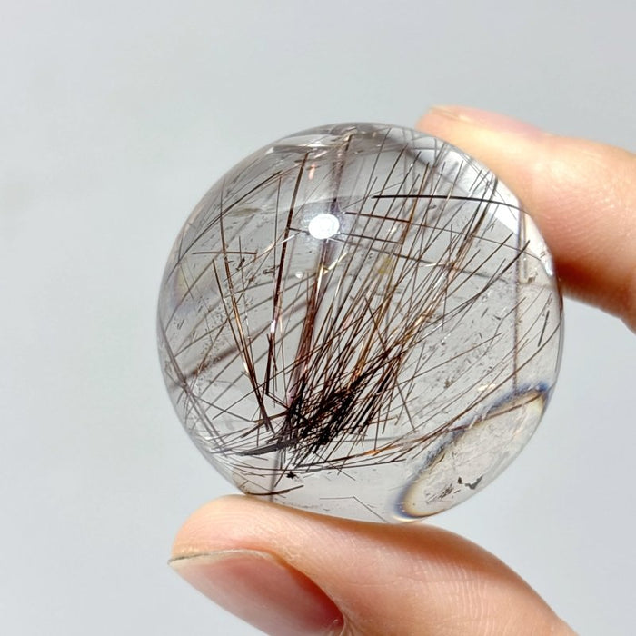 2 Pieces Beautiful Rutile Quartz Spheres