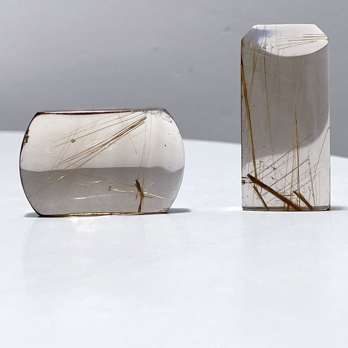 2 Pieces High Quality Clear Rutile Quartz