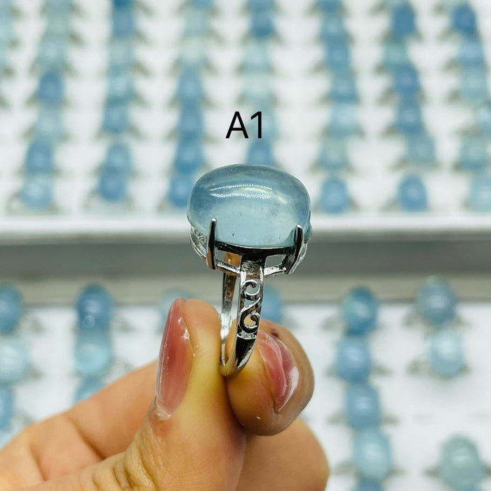 2 Types Aquamarine Ring Wholesale (Defect)