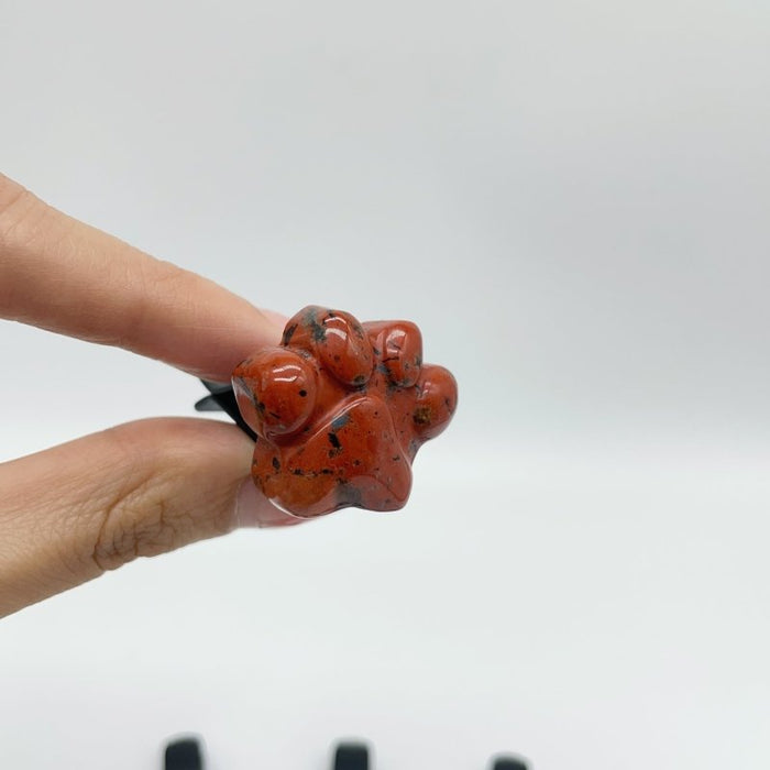 2 Types Cat Paws Moss Agate Red Jasper Crystal Car Air Vent Clips Wholesale