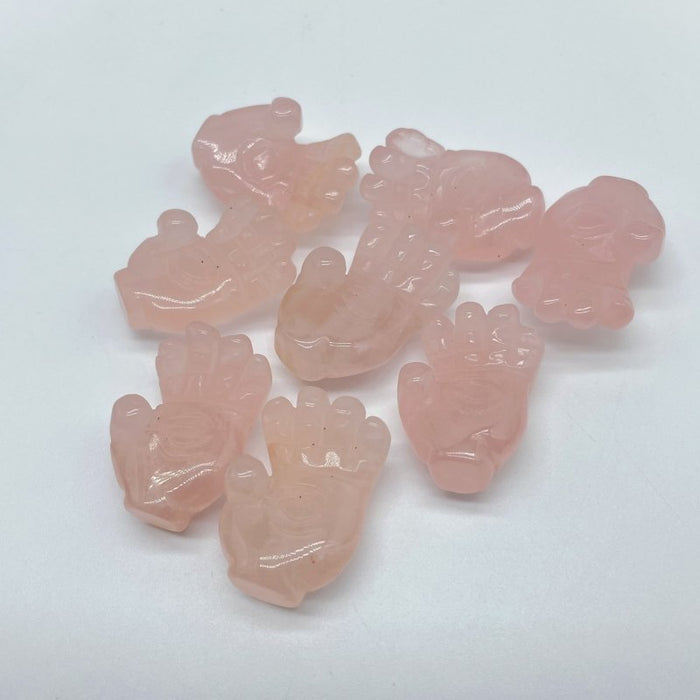 3 Types Hamsa Hand Of Fatima Carving Wholesale Rose Quarz Ocean Jasper