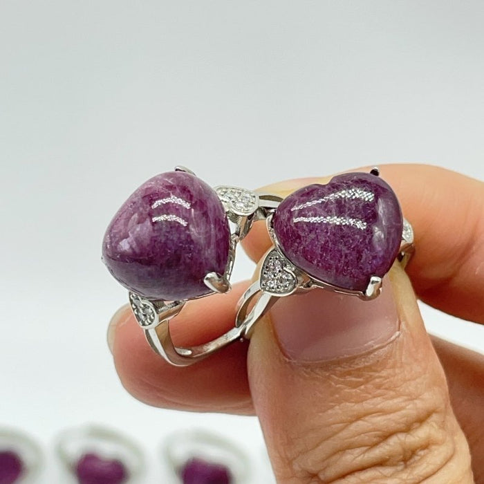 20 Pieces High Quality Ruby Zoisite Heart Shape Ring