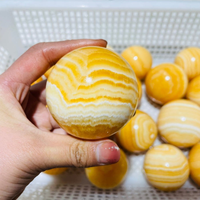 Large High Quality Yellow Calcite Spheres Wholesale