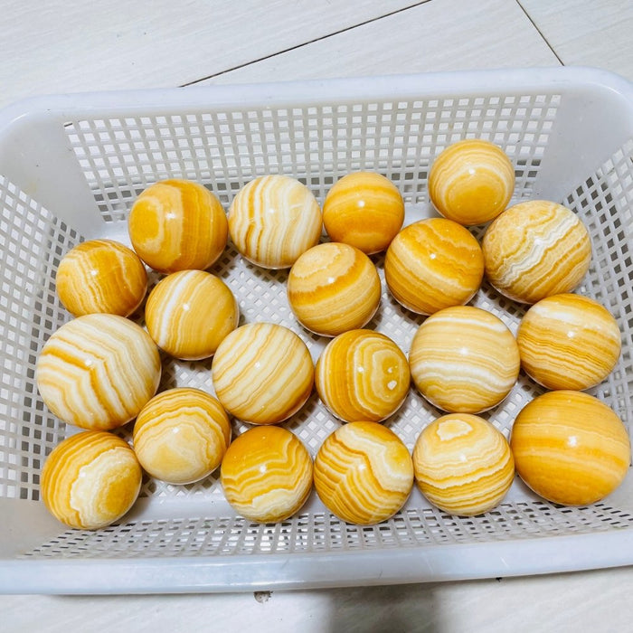 Large High Quality Yellow Calcite Spheres Wholesale