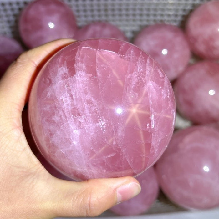 20 Pieces Madagascar Deep Pink Star Rose Quartz Spheres