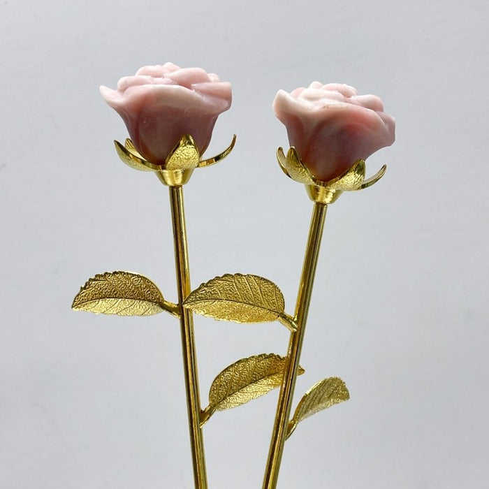 3 Color Beautiful Pink Opal Rose Flower Carving Wholesale #1 Shape