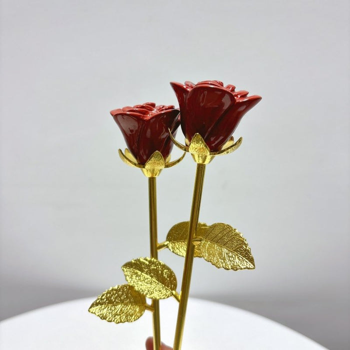 3 Color Beautiful Red Jasper Rose Flower Carving Wholesale #2 Shape