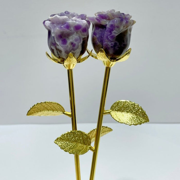 3 Color Chevron Amethyst Rose Flower Carving Wholesale #1 Shape