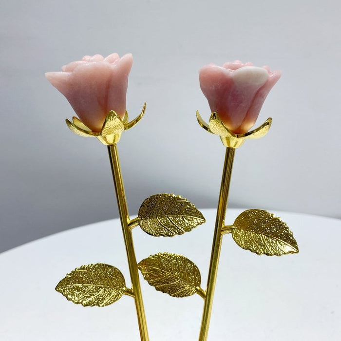 3 Color Pink Opal Rose Flower Carving Wholesale #2 Shape