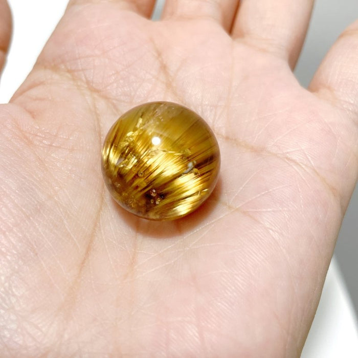 3 Pieces High Quality Gold Rutile Spheres