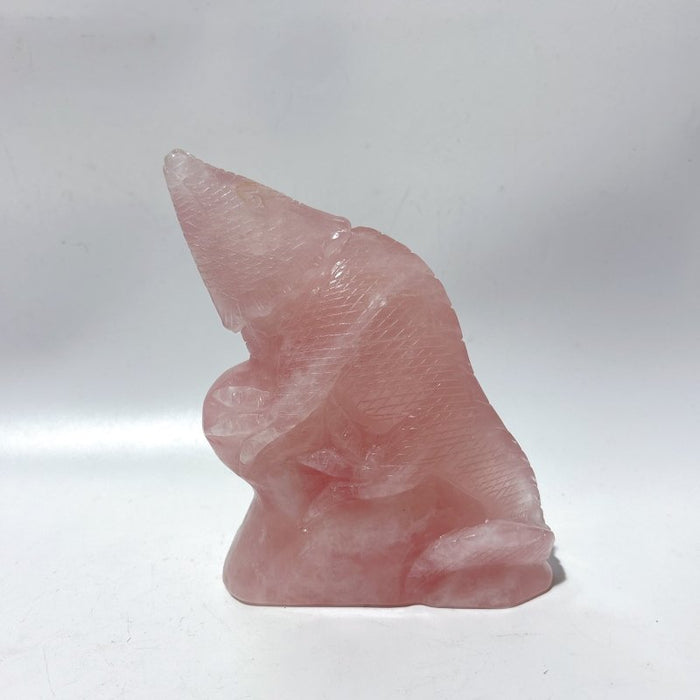 3 Pieces High Quality Rose Quartz Lizard Carving