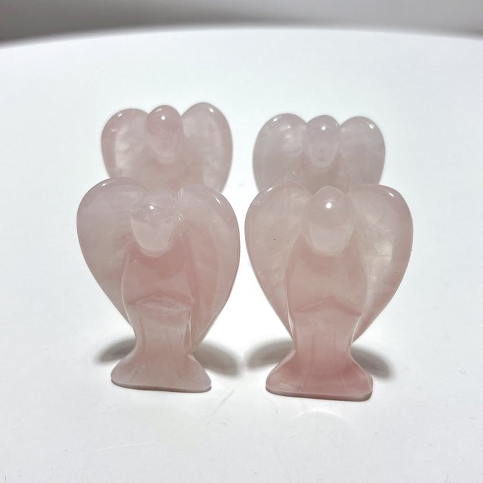 3 Types 2inch Angel Carving Wholesale Clear Quartz & Rose Quartz