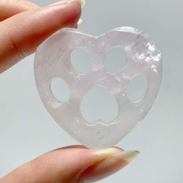 3 Types Heart Shaped Cat Paw Wholesale Fluorite Rose Quartz