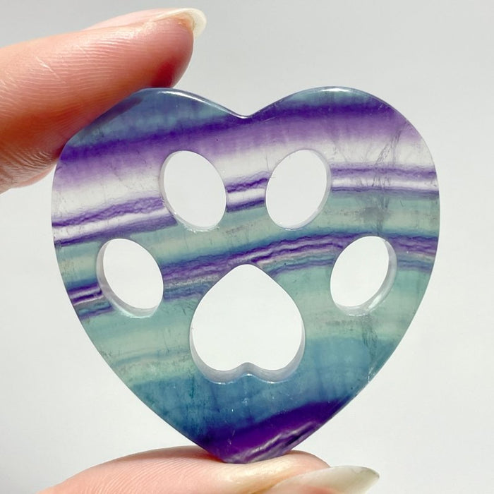 3 Types Heart Shaped Cat Paw Wholesale Fluorite Rose Quartz