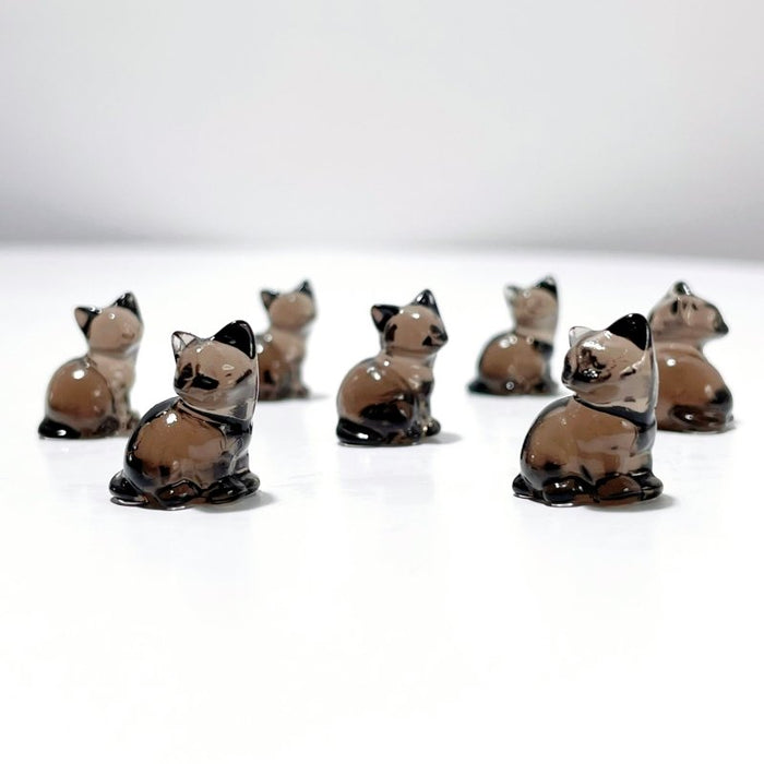 3 Types Mini Cat Carving Wholesale Obsidian White Opalite