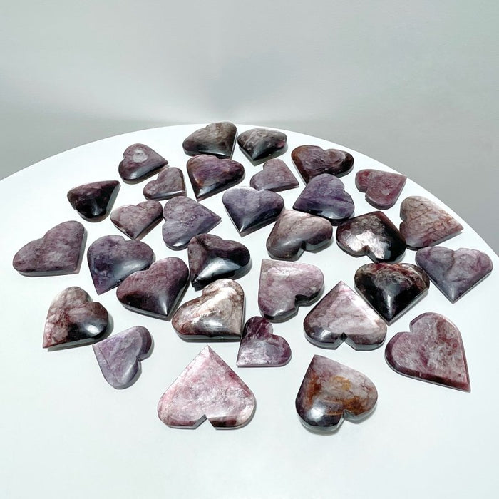 31 Pieces High Quality Flash Lepidolite Heart