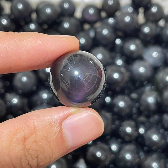 318 Pieces Rainbow Cat Eye Obsidian Spheres