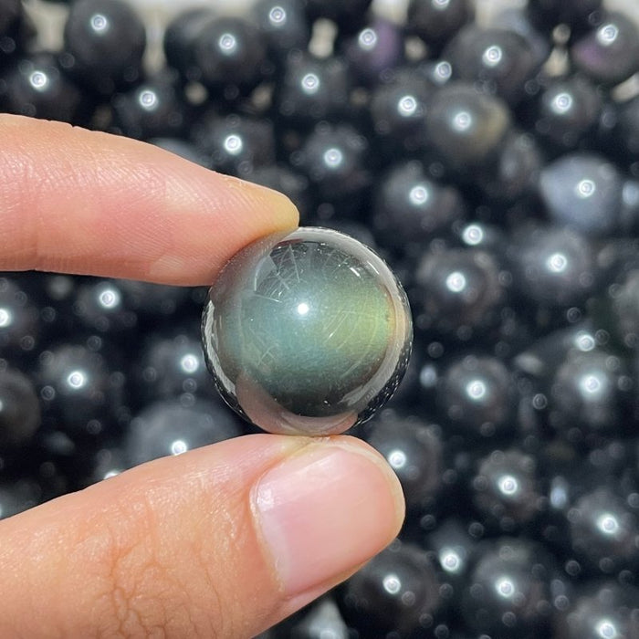 318 Pieces Rainbow Cat Eye Obsidian Spheres