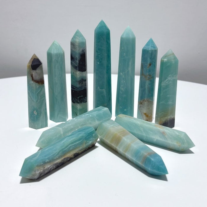 3.5-5.1in Caribbean Calcite Towers Wholesale