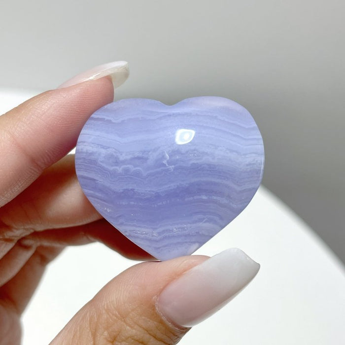 35 Pieces High Quality Blue Lace Agate Heart