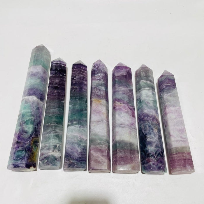 7 Pieces Large Tall Fluorite Tower