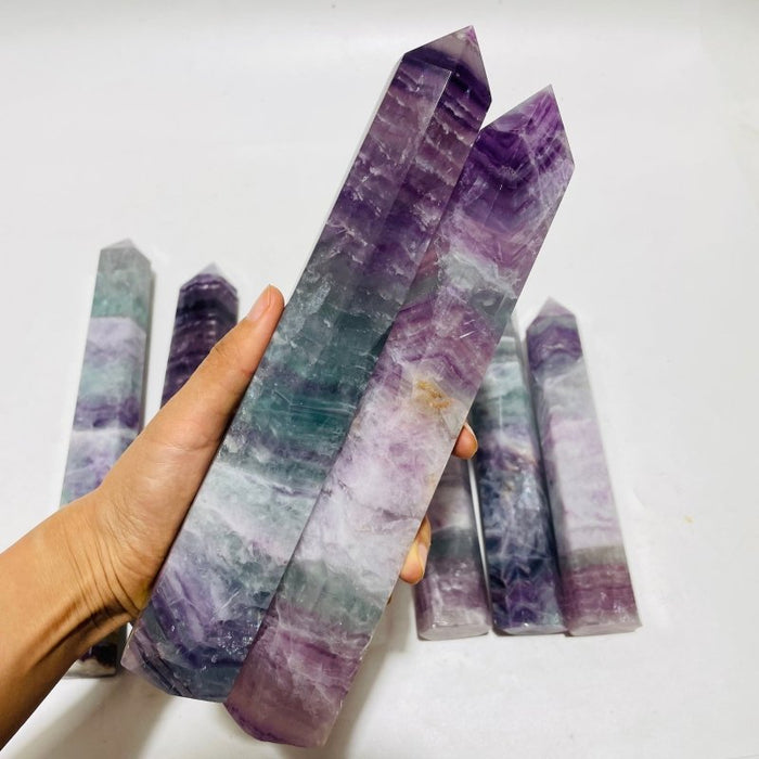 7 Pieces Large Tall Fluorite Tower