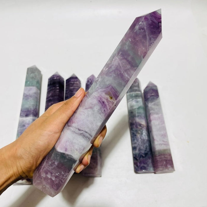 7 Pieces Large Tall Fluorite Tower