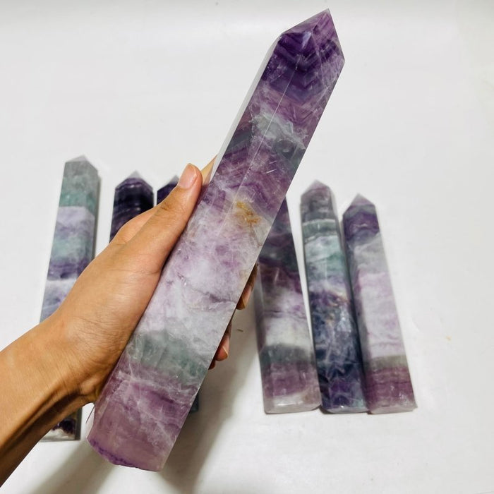 7 Pieces Large Tall Fluorite Tower