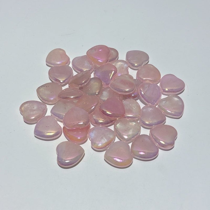 3cm Aura Rose Quarz Heart Crystal Wholesale