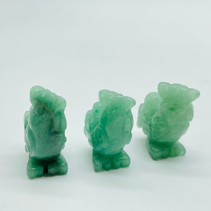 3Types Mini Rooster Chicken Carving Wholesale Caribbean&Green Aventurine