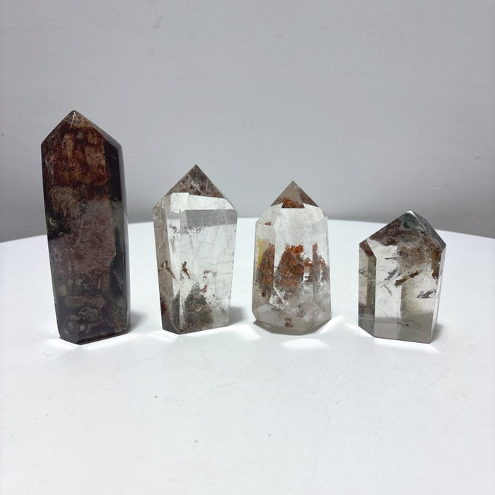4 Pieces Beautiful Garden Quartz Tower Points