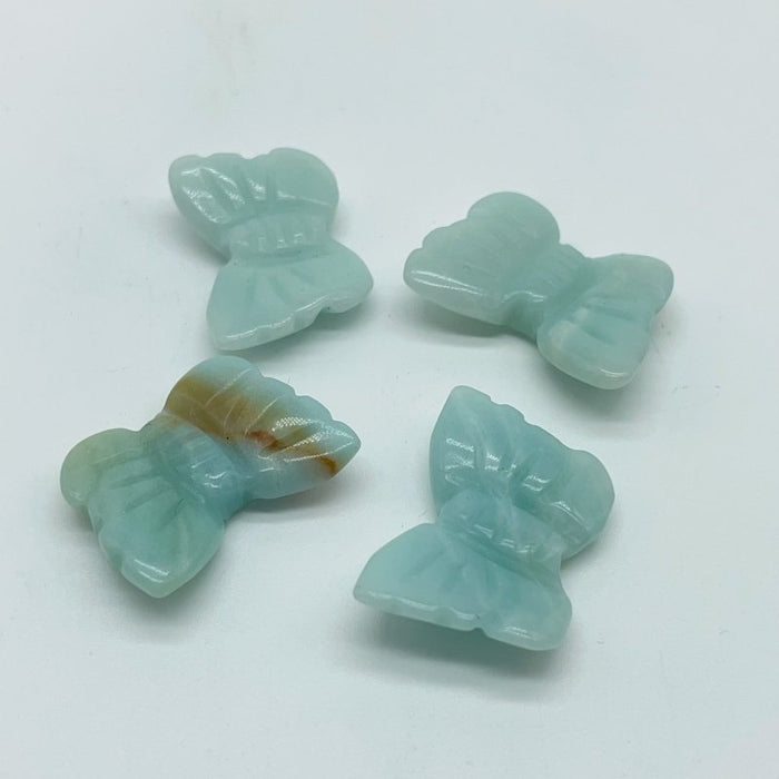 4 Types Mini Butterfly Carving Moss Agate Green Aventurine Wholesale