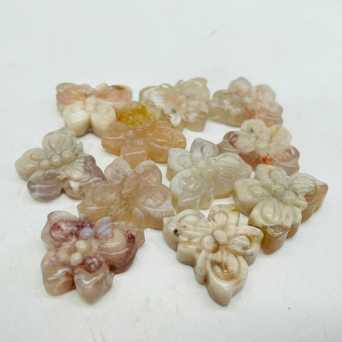 4 Types Yellow Tiger Eye & Sakura Agate Butterfly Carving Animal Wholesale