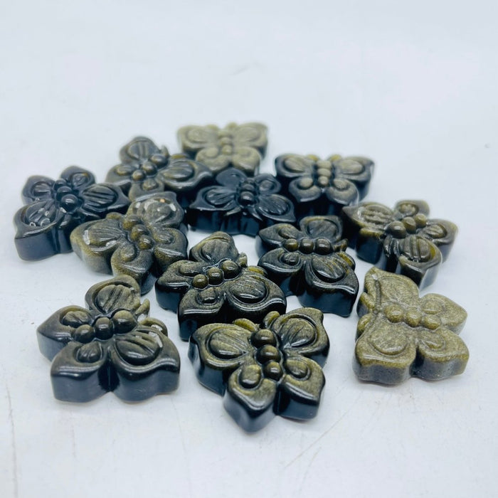 4 Types Yellow Tiger Eye & Sakura Agate Butterfly Carving Animal Wholesale